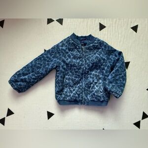 GAP Kids|Baby girl/toddler Navy Leopard Print quilted full zip Jacket•••size 3T